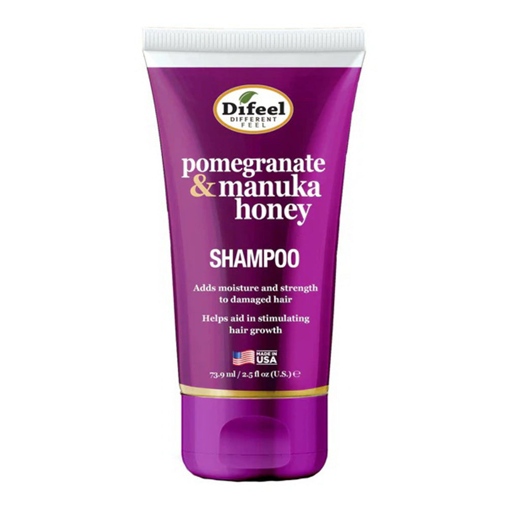 Difeel Pomegranate & Manuka Honey Sulfate-Free Hair Shampoo Travel Size 2.5Oz (73.9ml)
